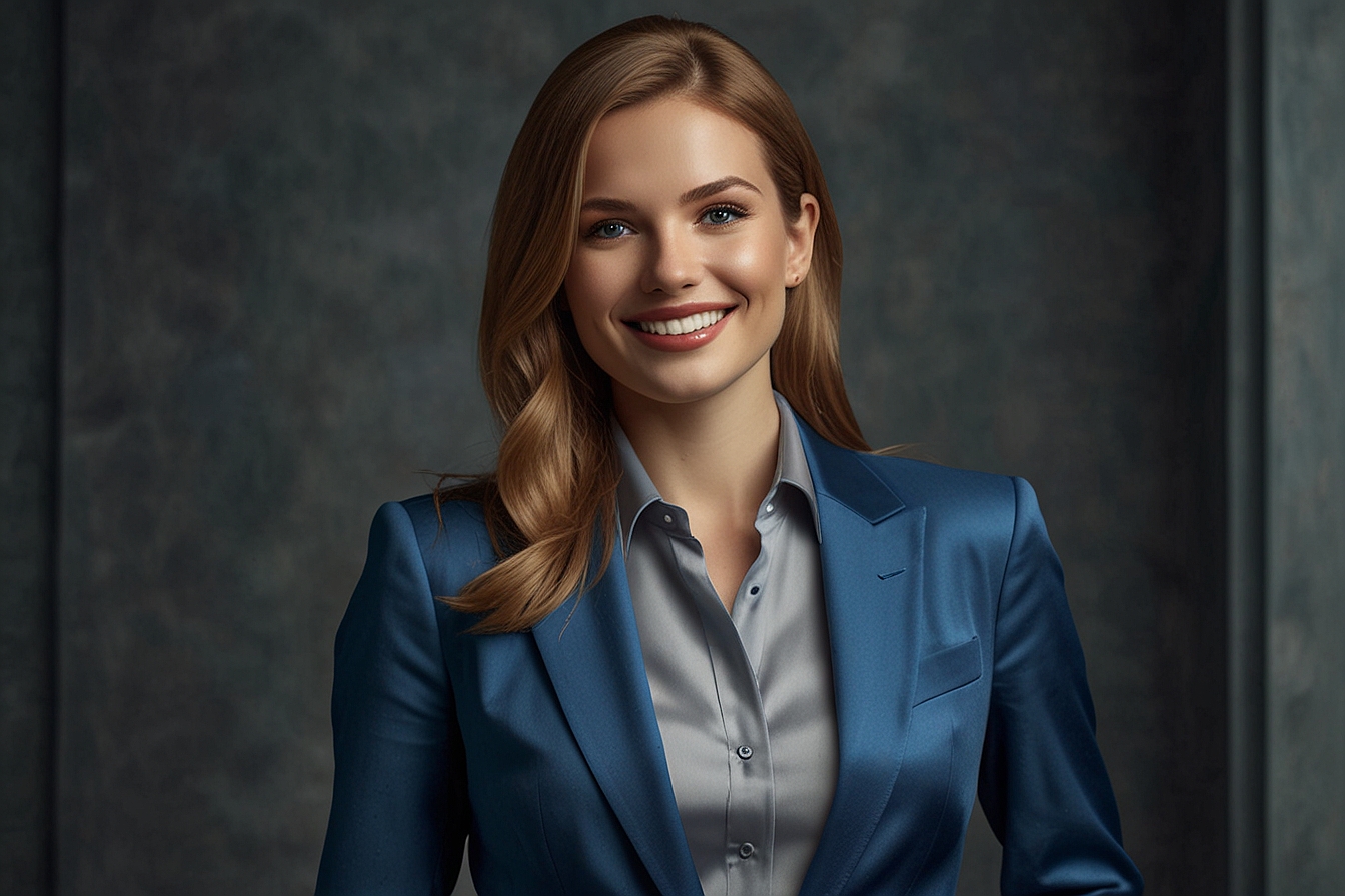Leonardo_Lightning_XL_Please_draw_a_pretty_smiling_businesswom_3